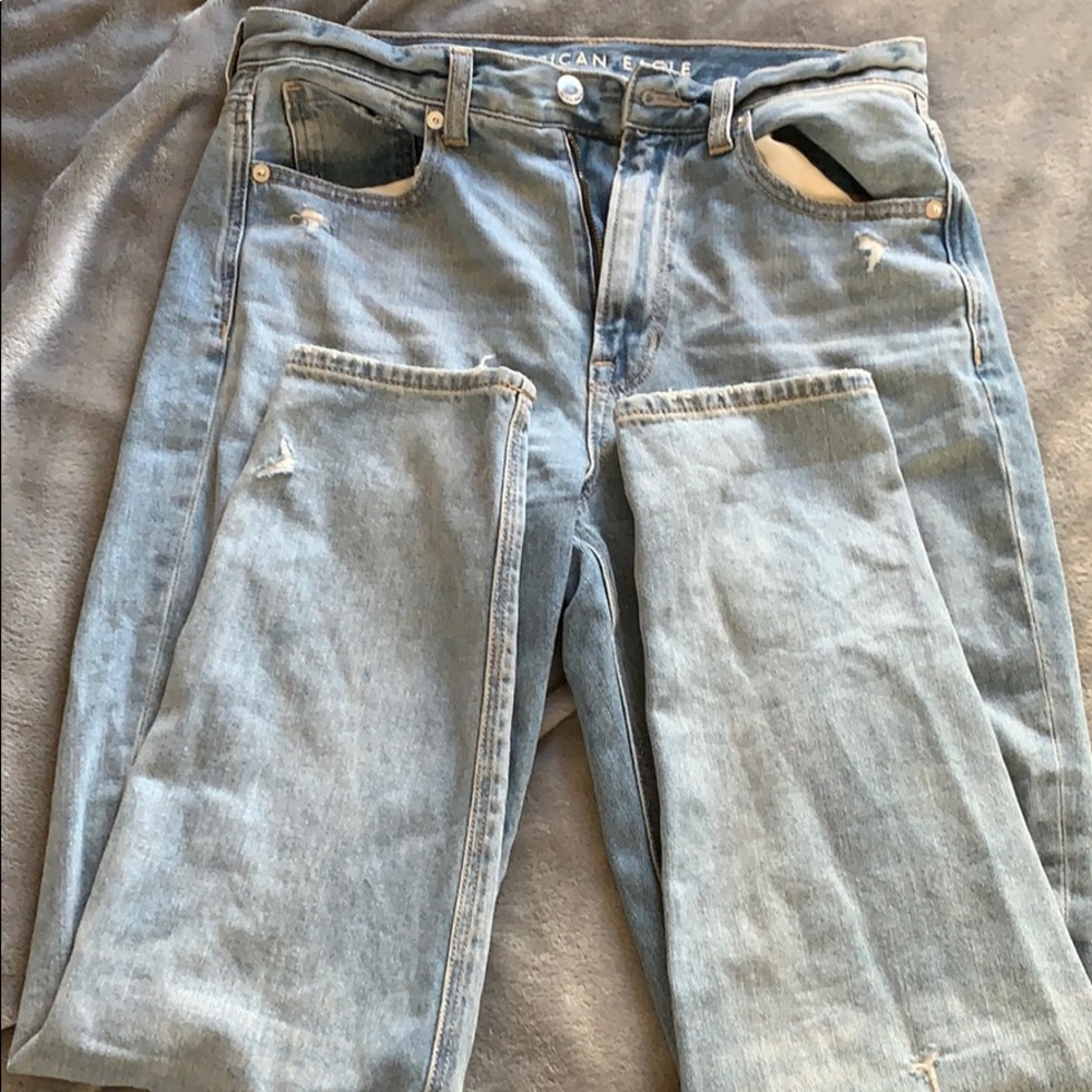 AE Distressed High Waisted Boyfriend Jeans